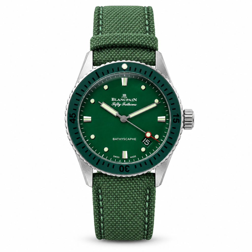 Blancpain Fifty Fathoms Bathyscaphe Green Dial Dive Watch