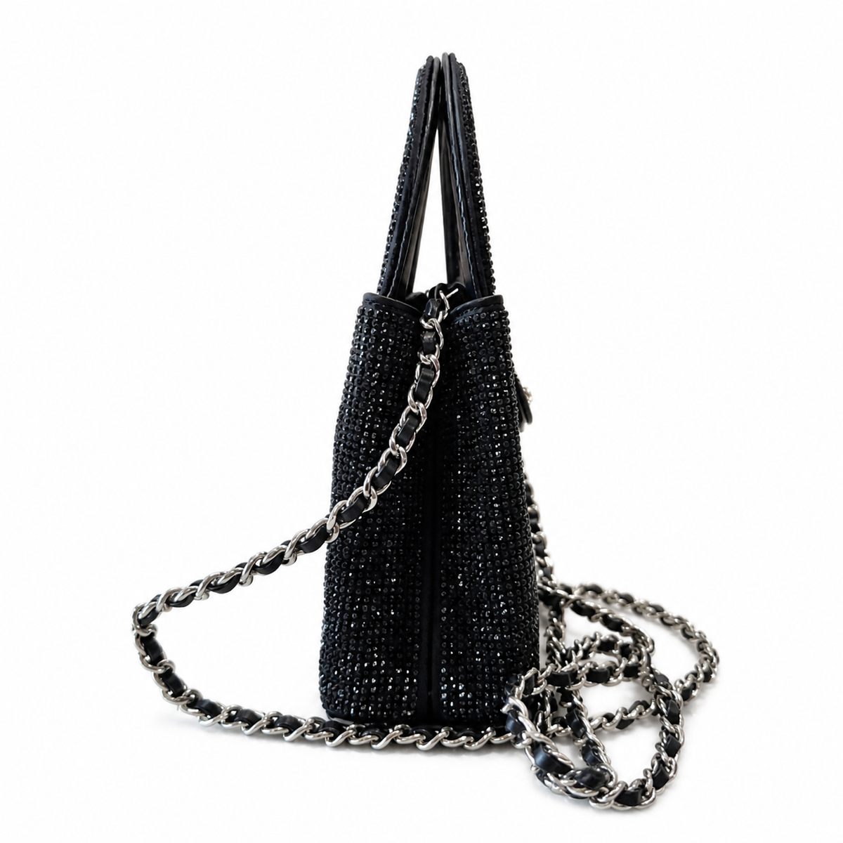 Chanel Crystal-Embellished Mini Shopping Bag