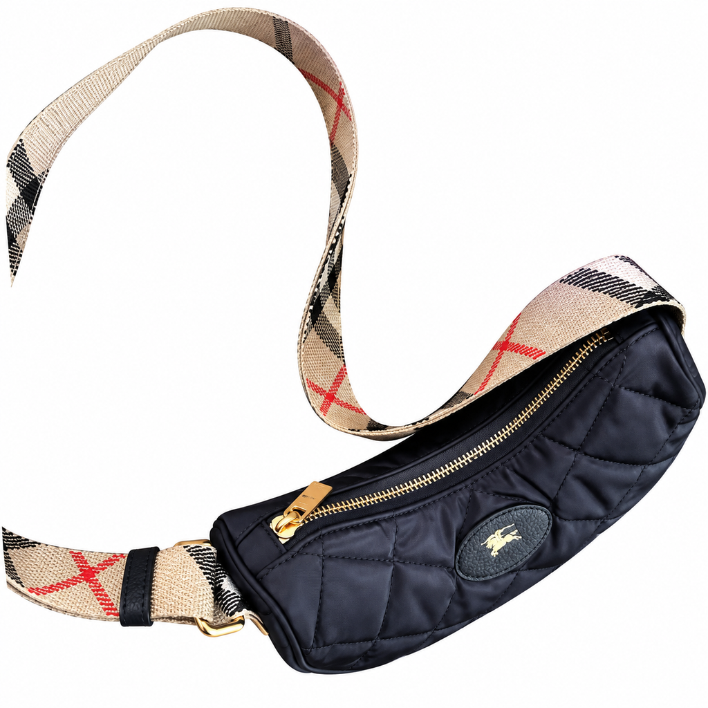 Burberry Midnight Quilted Crescent Shoulder Bag