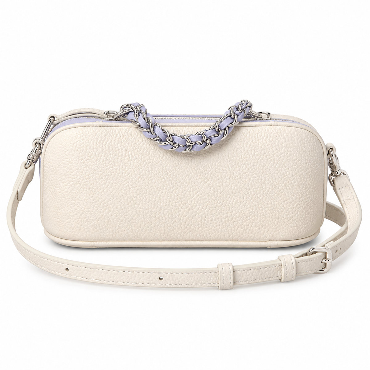 Louis Vuitton Mini Camera Bag — Cream Empreinte, Lavender Braided Chain & Silver Zip