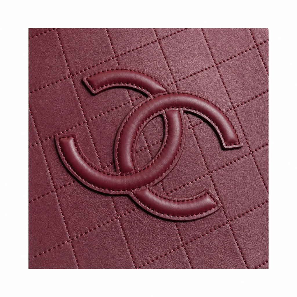 Chanel Grand Shopping Tote Burgundy CC Logo Chain Bag
