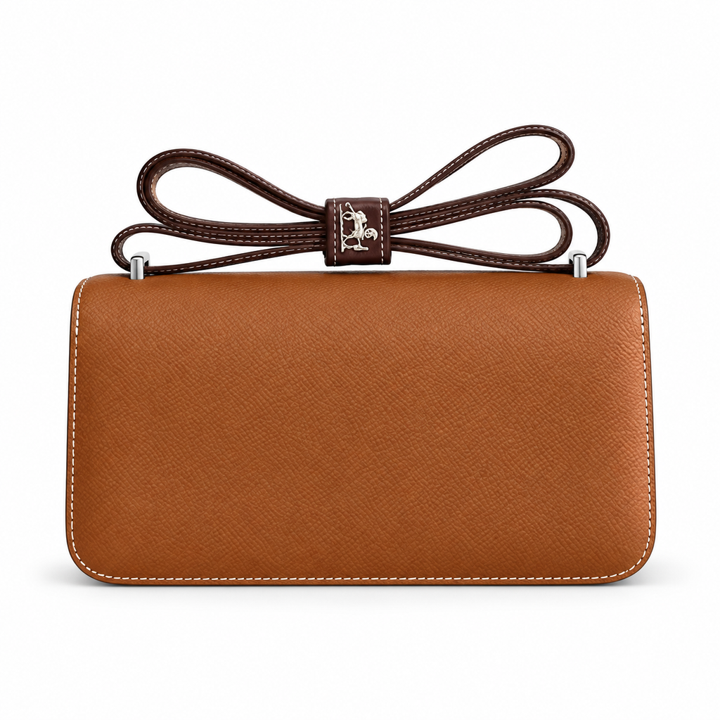 Hermès Lindy 26cm Crossbody Bag – Golden Brown & Silver | Vintage Luxury Leather