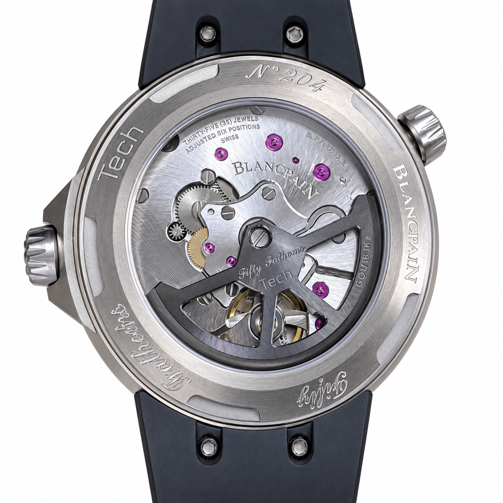 Blancpain Fifty Fathoms Tech Black Dial Black Rubber Dive Watch