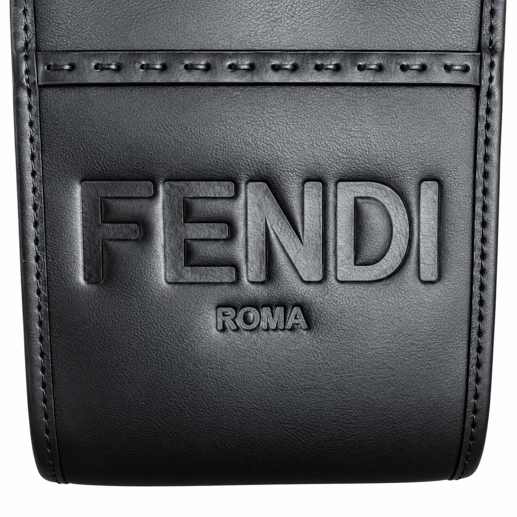 Fendi FF Logo Leather Crossbody Shoulder Bag 17x35x31cm