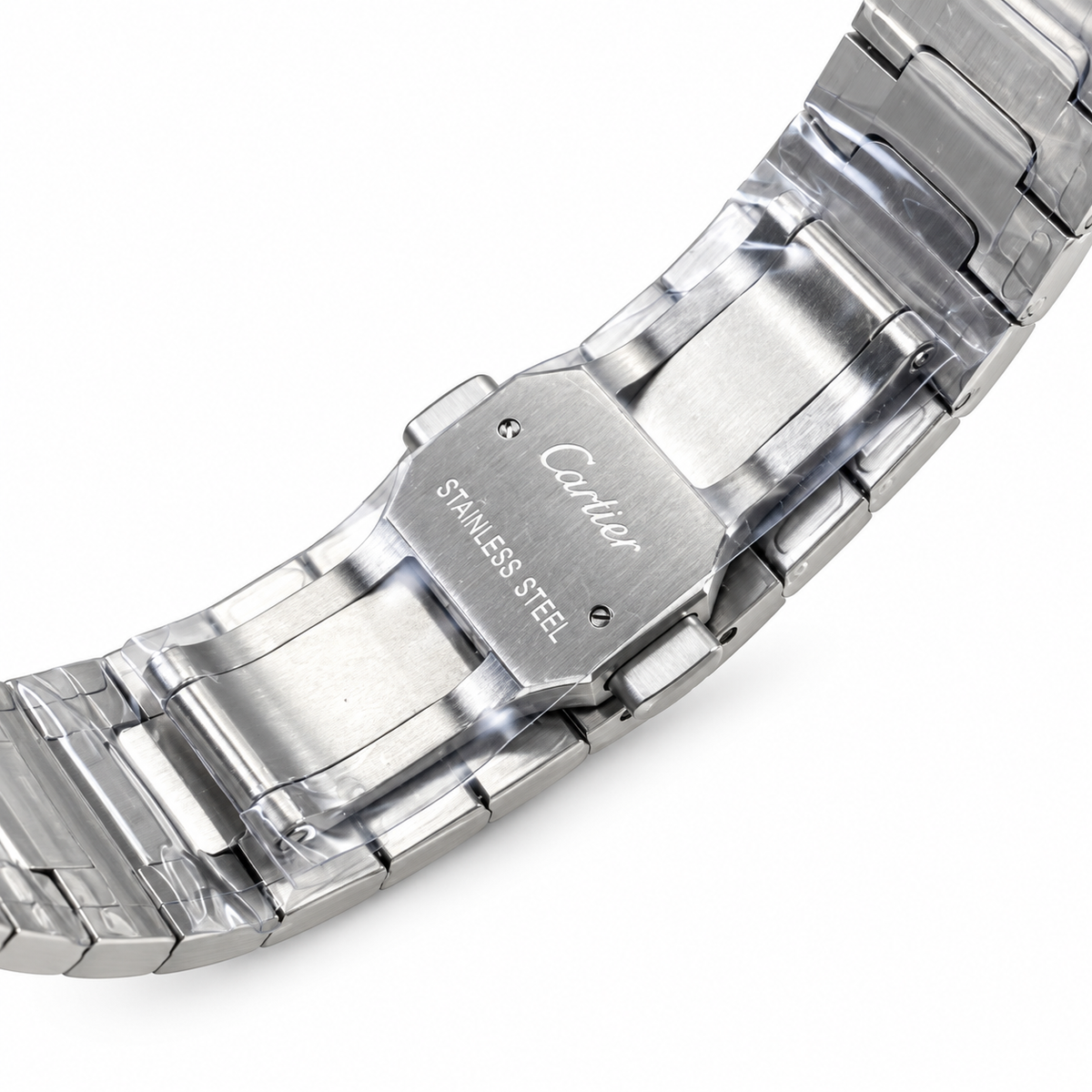 Cartier Santos de Cartier Large Stainless Steel Green Dial Steel Bracelet Automatic Watch
