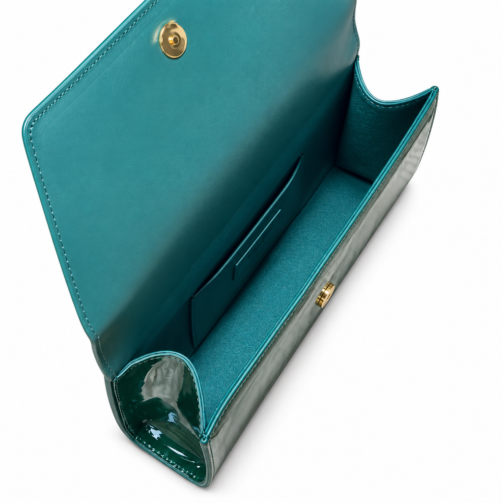 Saint Laurent Cassandre Clutch – Green Patent