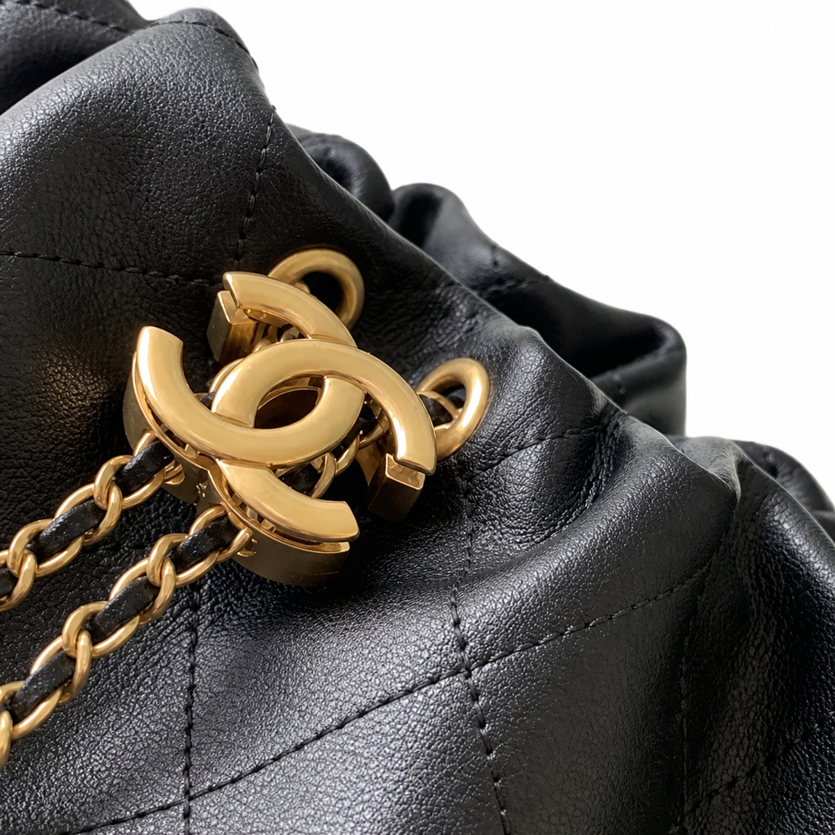 Chanel Quilted Leather Dome Crossbody Satchel Bag